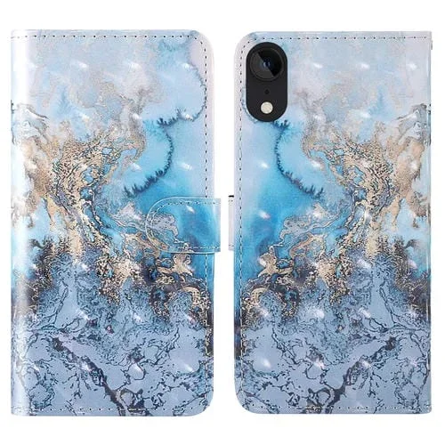 Funda para iPhone Xr TPU + Cuero PU con Soporte y Ranuras Vía Láctea