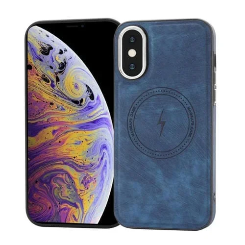 Funda para iPhone Xs Max Cuero Lateral Magsafe (Gris)