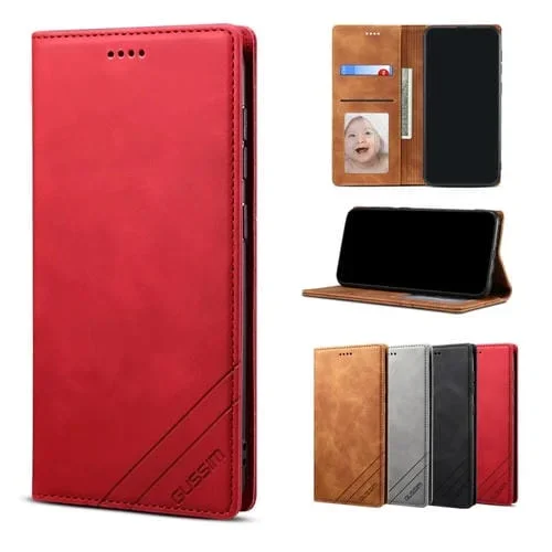 Funda para iPhone Xs Max Gussim GS-001 Business Style Horizontal Flip Skin Feel PU Cuero con Soporte y Ranuras para Tarjetas (Rojo)