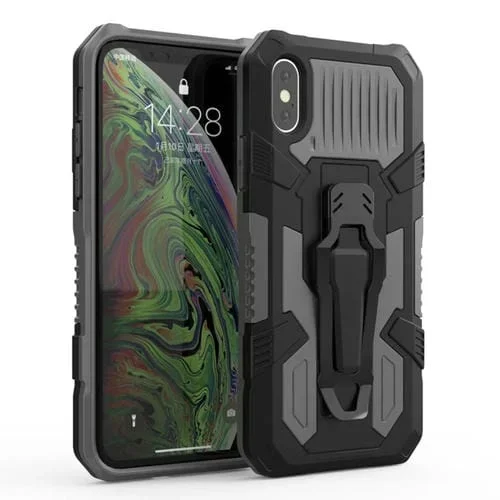Funda para iPhone Xs Max Machine Armor Warrior PC a Prueba de Golpes + TPU (Gris Espacial)