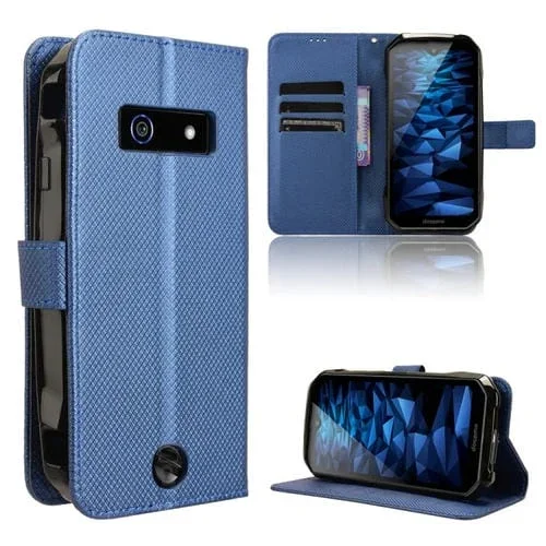 Funda para Kyocera Duraforce Ex Cuero Textura de Diamante (Azul)