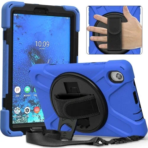 Funda para Lenovo Tab M8 (2020) Tb-8705F 8.0 Pulgadas Silicona a Prueba de Golpes + Estuche con Soporte y Correas (Azul)