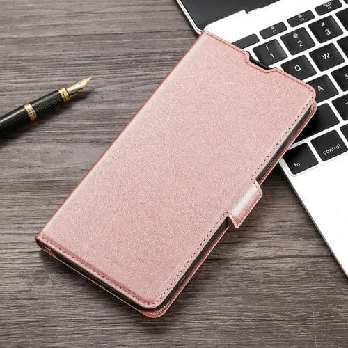 Funda para LG G8 Thinq con Hebilla de Voltaje Ultra Delgada PU + TPU Cuero (Oro Rosa)
