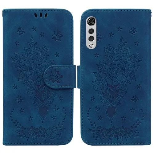 Funda para LG Velvet G9 5G 4G Butterfly Rose Rossed Foothip (Azul)