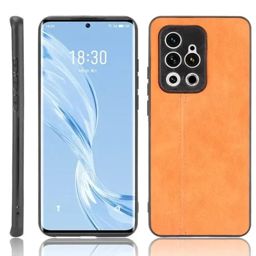 Funda para Meizu 18 Pro a Prueba de Golpes con Costura Patrón de Vaca PC + PU + TPU (Naranja)