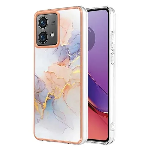 Funda para Motorola Moto G84 Imd TPU con Galvanoplastia Mármol Blanco