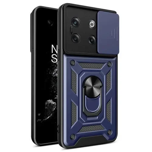 Funda para OnePlus 10T con Cubierta de Cámara Deslizante TPU + PC (Azul)