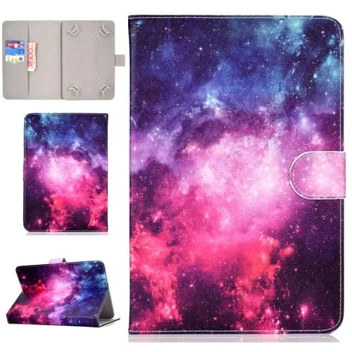 Funda para Tablet PC Universal 7 Pulgadas Cuero PU con Soporte y Ranura (Cielo Estrellado)