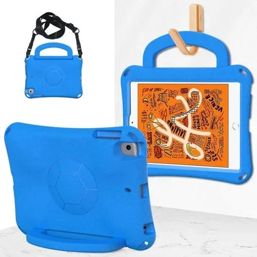 Funda para Tableta Eva iPad Mini 5/4/3/2/1 a Prueba de Golpes Forma Balón de Fútbol (Azul)