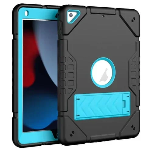 Funda para Tableta iPad 10.2 Armor Holder Híbrida Silicona PC (Negro Azul) (2021/2020/2019)