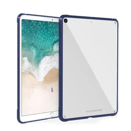 Funda para Tableta iPad 10.2 Pulgadas PC + TPU Transparente a Prueba de Golpes (Azul)