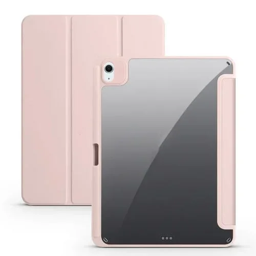 Funda para Tableta iPad Air 11 2024 Acrílica Cuero Inteligente 3 Pliegues (Rosa)