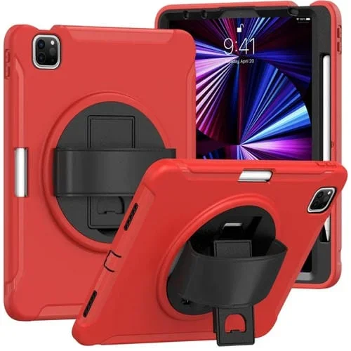 Funda para Tableta iPad Air 11 2024 Híbrida de Silicona Spider Wheel (Rojo)