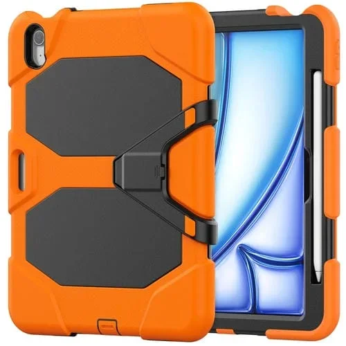 Funda para Tableta iPad Air 11 2024 Silicona Híbrida Resistente (Naranja)