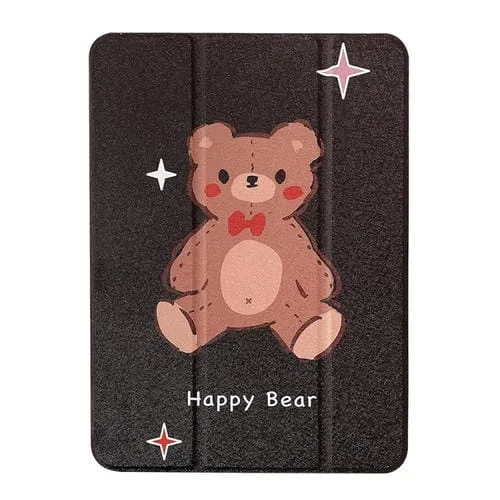 Funda para Tableta iPad Air 2022/2020 10.9 Cuero Soporte 3 Pliegues (Oso Feliz)