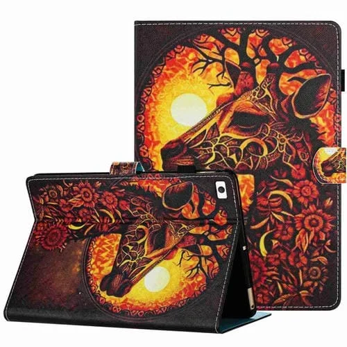 Funda para Tableta iPad Mini 5/4/3/2/1 Cuero Inteligente Costura Patrón Pintado (Ciervo de Flores)