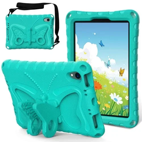 Funda para Tableta iPad Mini 6 a Prueba de Golpes Eva con Soporte de Mariposa (Verde Menta)