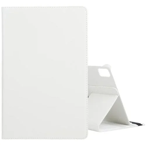 Funda para Tableta iPad Pro 13 2024 Cuero Textura Litchi Rotación 360 Soporte (Blanco)