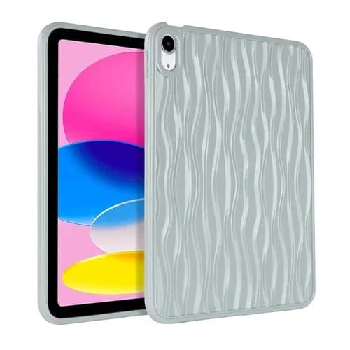 Funda para Tableta TPU iPad 2025/2022 Diseño Ondas de Agua (Gris)