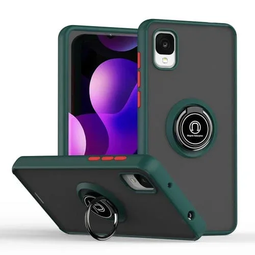Funda para TCL Ion Z Q Shadow 1 Series TPU + PC con Soporte para Anillo (Verde Oscuro)