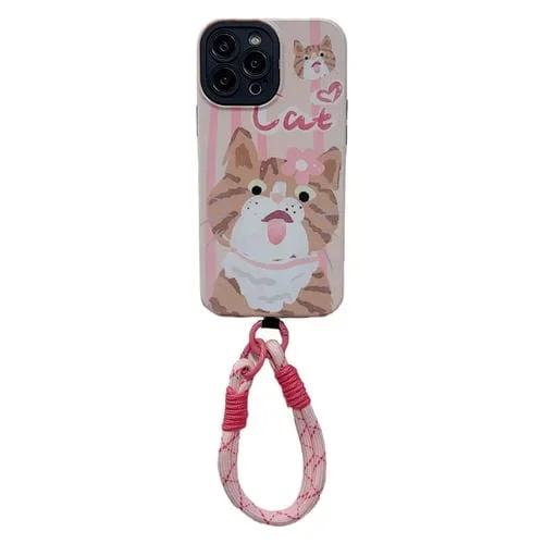 Funda para Teléfono 2 En 1 Apple iPhone 13 Pro con Pulsera (Gato Lamiendo)