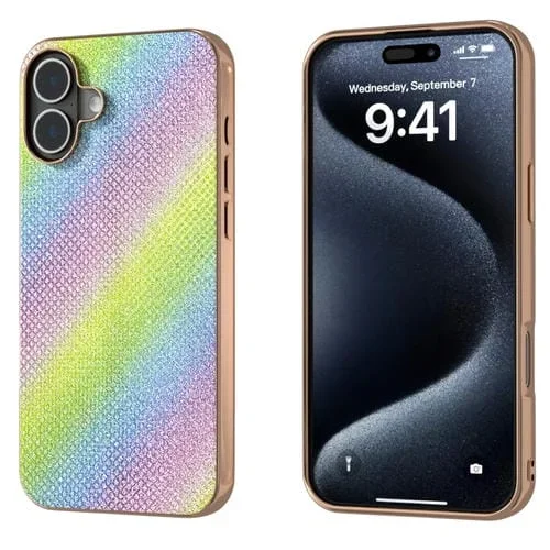 Funda para Teléfono Apple iPhone 16 Plus Textura de Diamante Nanorrevestimiento (Arcoíris)
