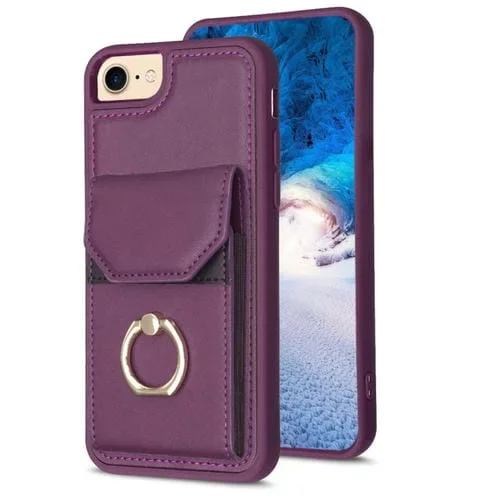Funda para Teléfono Bf29 para iPhone SE 2022/2020/8/7 con Soporte para Anillo y Bolsa para Tarjeta (Luz Oscura)