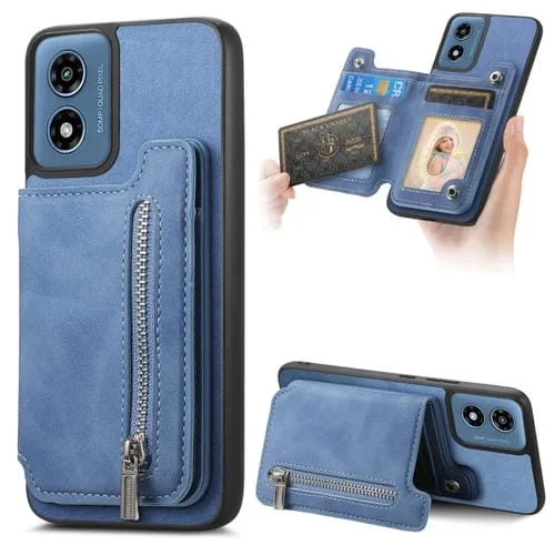 Funda para Teléfono con Cremallera Magsafe Retro Motorola Moto G55 (Azul)