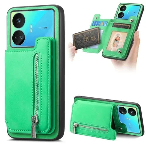 Funda para Teléfono con Cremallera Magsafe Retro para Realme Gt Neo5 Se 5G (Verde)