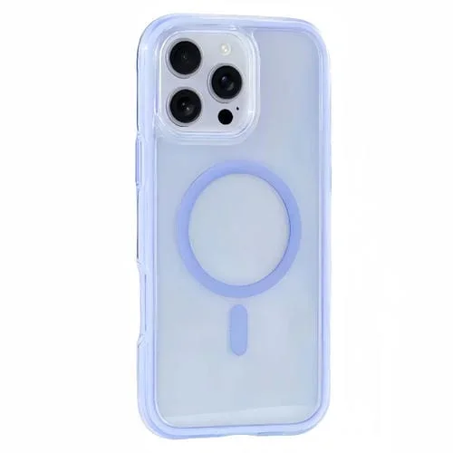 Funda para Teléfono con Imán Magsafe Transparente iPhone 16 Pro Serie Y2 con Bolsa de Vacío (Lila)