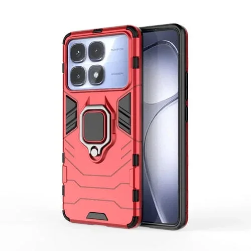 Funda para Teléfono con Soporte de TPU y PC a Prueba de Golpes para Redmi K70 Ultra (Rojo)