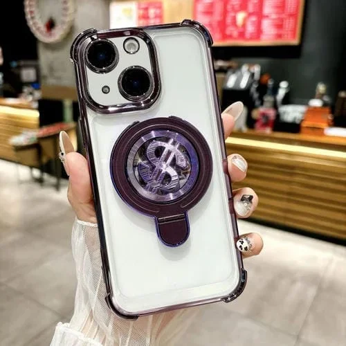 Funda para Teléfono con Soporte Magsafe para iPhone 14 Plus con Película para Lente (Morado)