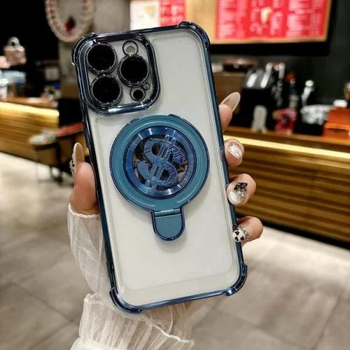 Funda para Teléfono con Soporte Magsafe para iPhone 14 Pro Max con Película para Lente (Azul)