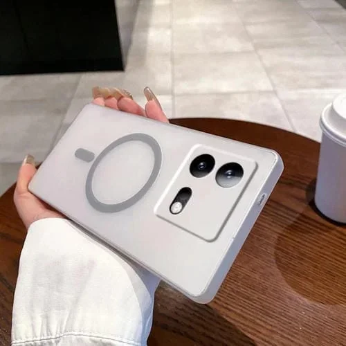 Funda para Teléfono de PC Magsafe con Orificios Finos y Protección Contra la Niebla Helada para Vivo Iqoo Neo8 (Gris Titanio)