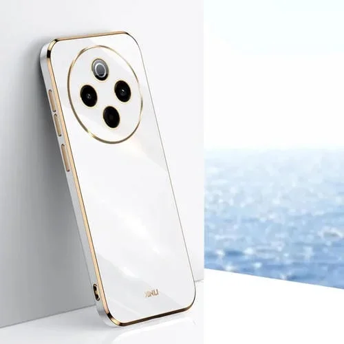 Funda para Teléfono de TPU con Borde Recto y Galvanizada 6D Xinli para Vivo Y300 Pro (Blanca)