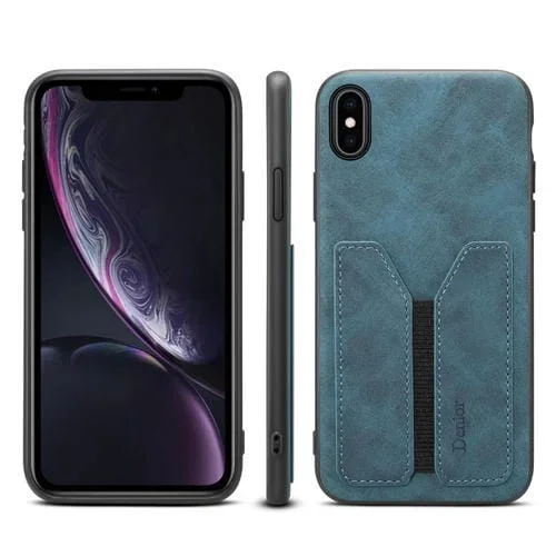 Funda para Teléfono Denior Dv para iPhone Xr Tarjeta Elástica Pu Contraportada (Azul)