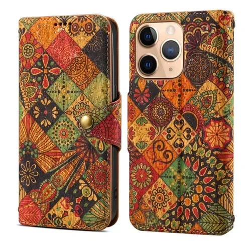 Funda para Teléfono Denior Flower Language Series iPhone 11 Pro Cuero Borde de Aceite Tela de Corcho (Otoño)