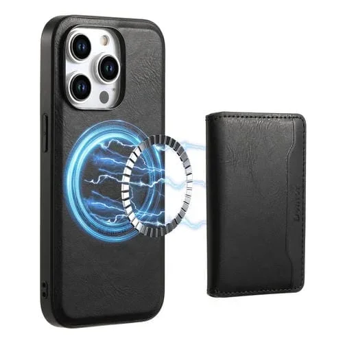 Funda para Teléfono Denior iPhone 12 Pro Max con Billetera Desmontable Magsafe Cuero (Negro)