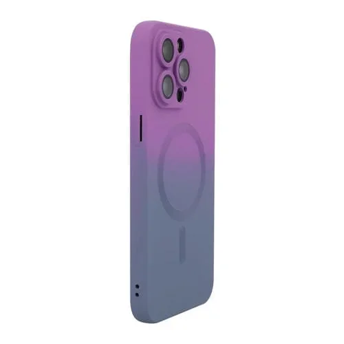 Funda para Teléfono Enkay Hat-Prince iPhone 14 Pro Max Magsafe Silicona Película para Lentes (Púrpura Azul)