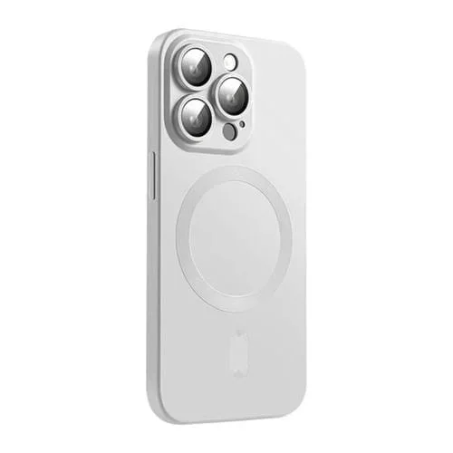 Funda para Teléfono Enkay iPhone 15 Pro Magsafe Matte TPU con Película para Lentes (Plata)