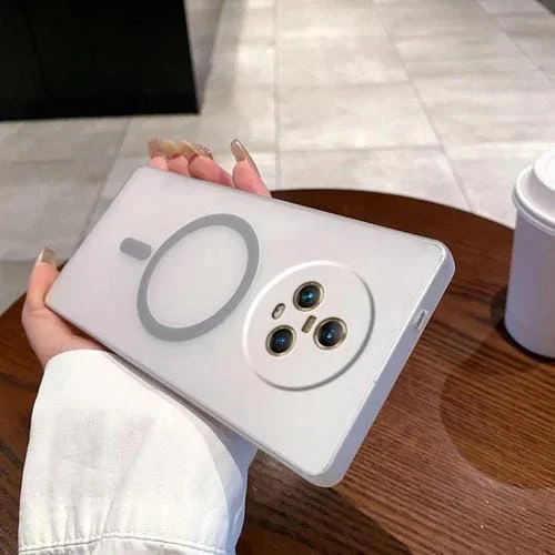 Funda para Teléfono For Honor Magic5 con Protección contra Frío y Hielo, Orificios Finos Magsafe (Gris Titanio)