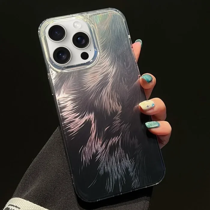 Funda para teléfono Foxtail Bronzing Laser Gradient para iPhone 12 Pro (Negro)