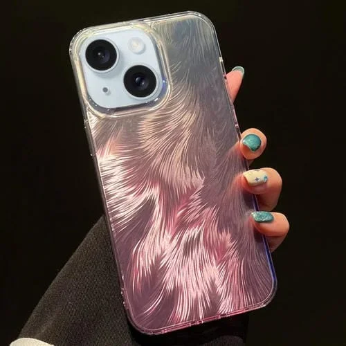 Funda para Teléfono Foxtail para iPhone 15 con Degradado Láser Bronceador (Rosa)