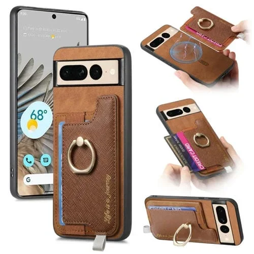 Funda para Teléfono Google Pixel 7 Pro con Tapa Trasera Magnética Pu Magsafe (Marrón)