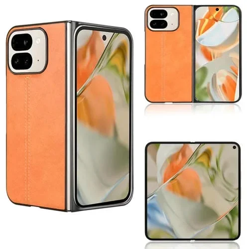 Funda para Teléfono Google Pixel 9 Pro con Patrón de Vaca Plegable (Amarilla)
