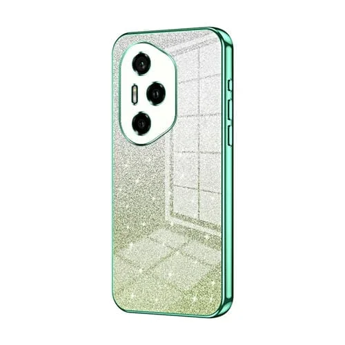 Funda para Teléfono Honor 300 Pro con Acabado Galvanizado en Polvo y Purpurina Degradada (Verde)