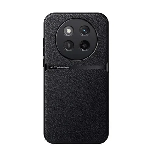 Funda para Teléfono Honor X60 Pro con Tapa Magnética de Cuero de Lichi a Prueba de Golpes (Negro)