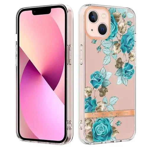 Funda para Teléfono Imd TPU iPhone 13 Mini Protección Flores y Plantas (Blue Rose)