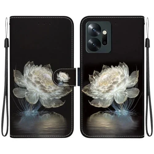 Funda para Teléfono Infinix Zero 20 X6821 Cuero con Dibujo Coloreado y Textura de Cristal (Peonía)