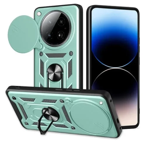 Funda para Teléfono Infinix Zero 40 4G con Cámara Deslizante TPU y PC (Verde)